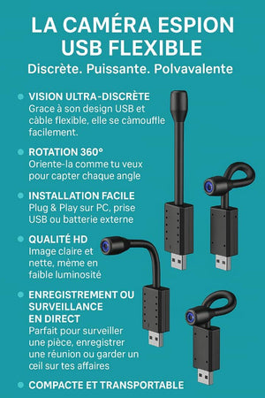 Caméra USB Flexible – Discrète, Puissante, Facile à Utiliser